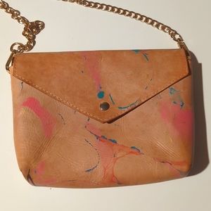 Tesoro Leather Paint Splat Crossbody Bag